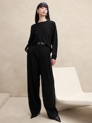 Banana Republic Black Linen Dolman Long Sleeve Top - Image 1 of 1