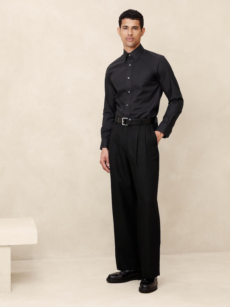 Banana Republic Black Slim Wrinkle Resistant Dress Shirt - Image 1 of 1