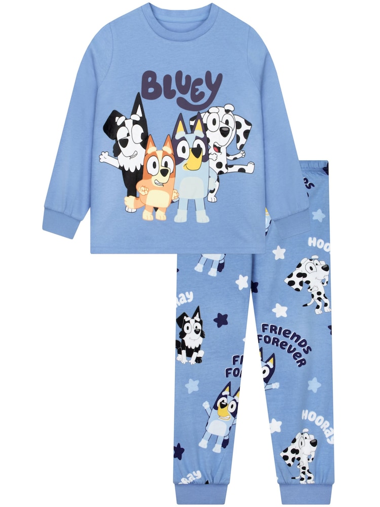 Character Blue Bluey & Bingo Pyjamas Dressing Gown Set - Image 2 of 11 Character Blue Bluey & Bingo Pyjamas Dressing Gown Set - Image 2 of 11