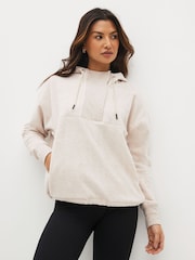 écru - Sweat à capuche en polaire - Image 1 de 7