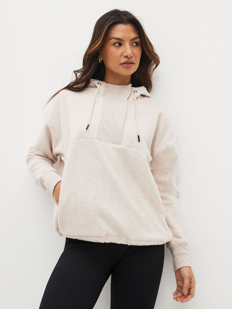 écru - Sweat à capuche en polaire - Image 1 de 7