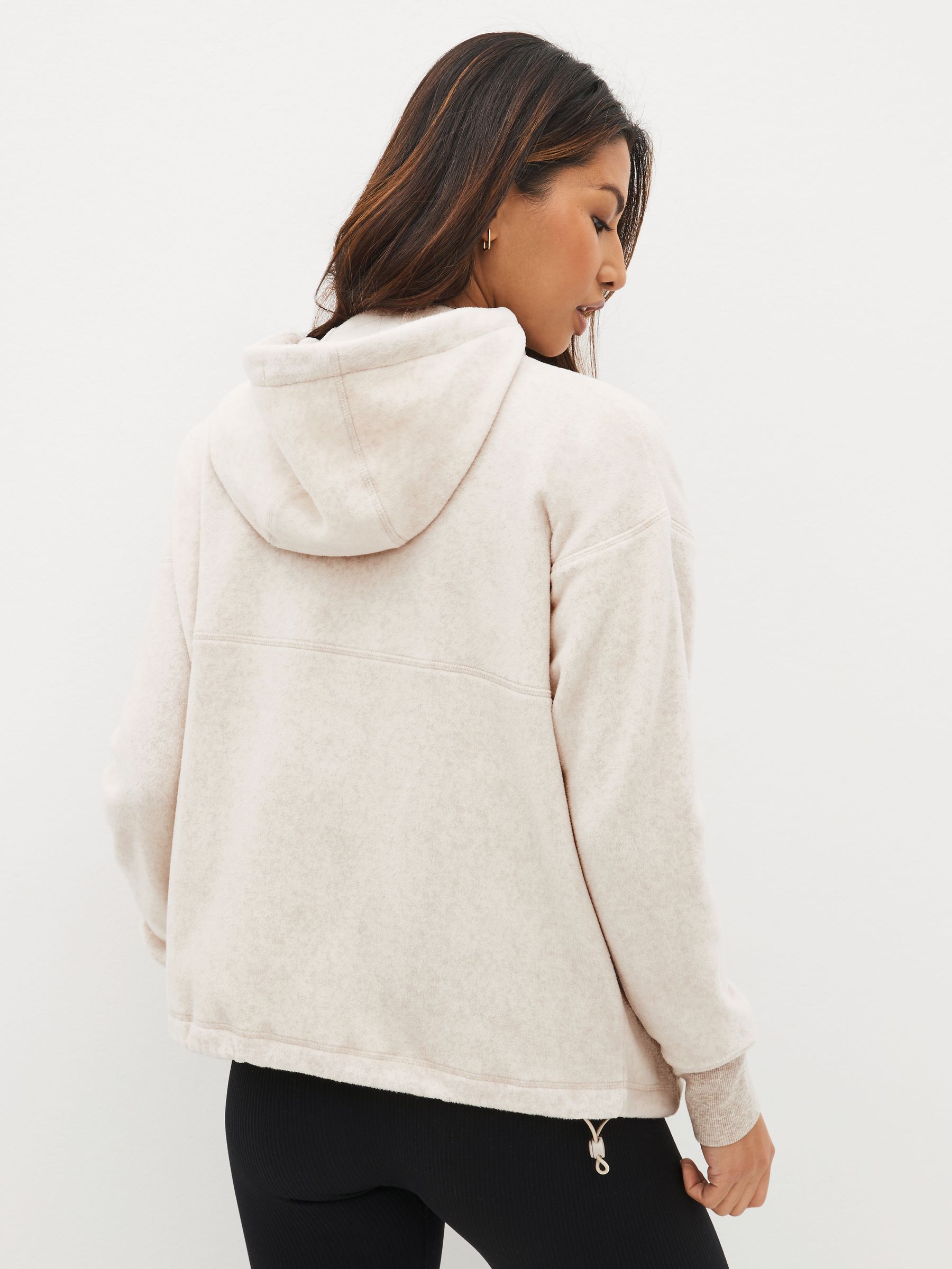 Cream fleece hoodie shop
