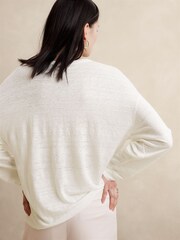 Banana Republic White Linen Dolman Long Sleeve Top - Image 2 of 4