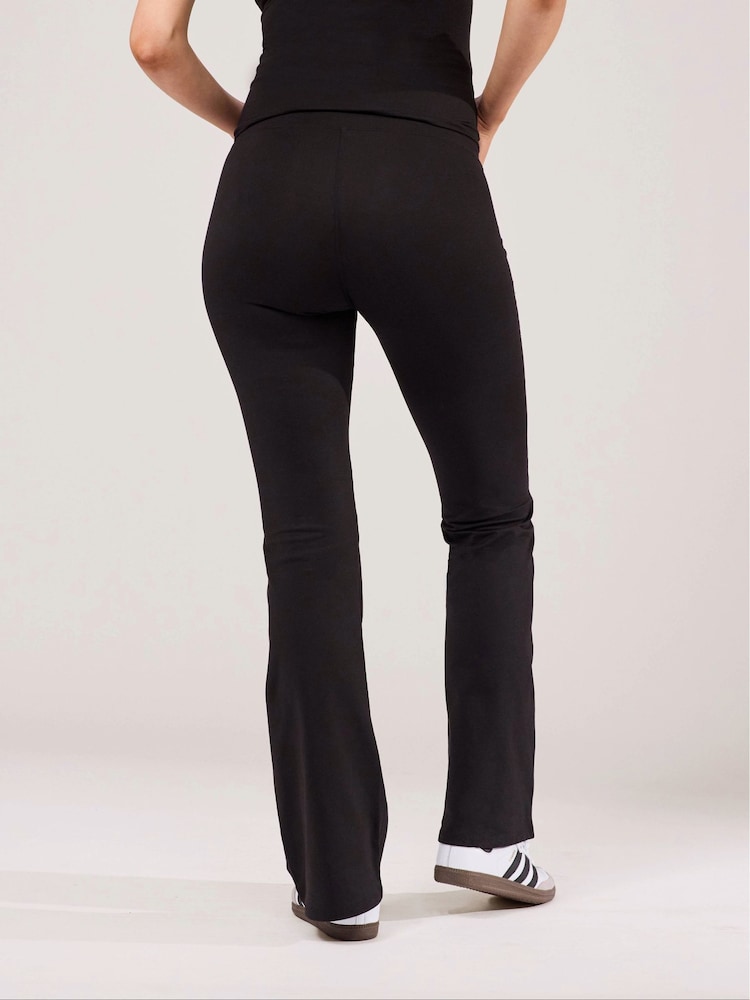 LOVALL Black Maternity Ultimate Flare Leggings - Image 2 of 4 LOVALL Black Maternity Ultimate Flare Leggings - Image 2 of 4