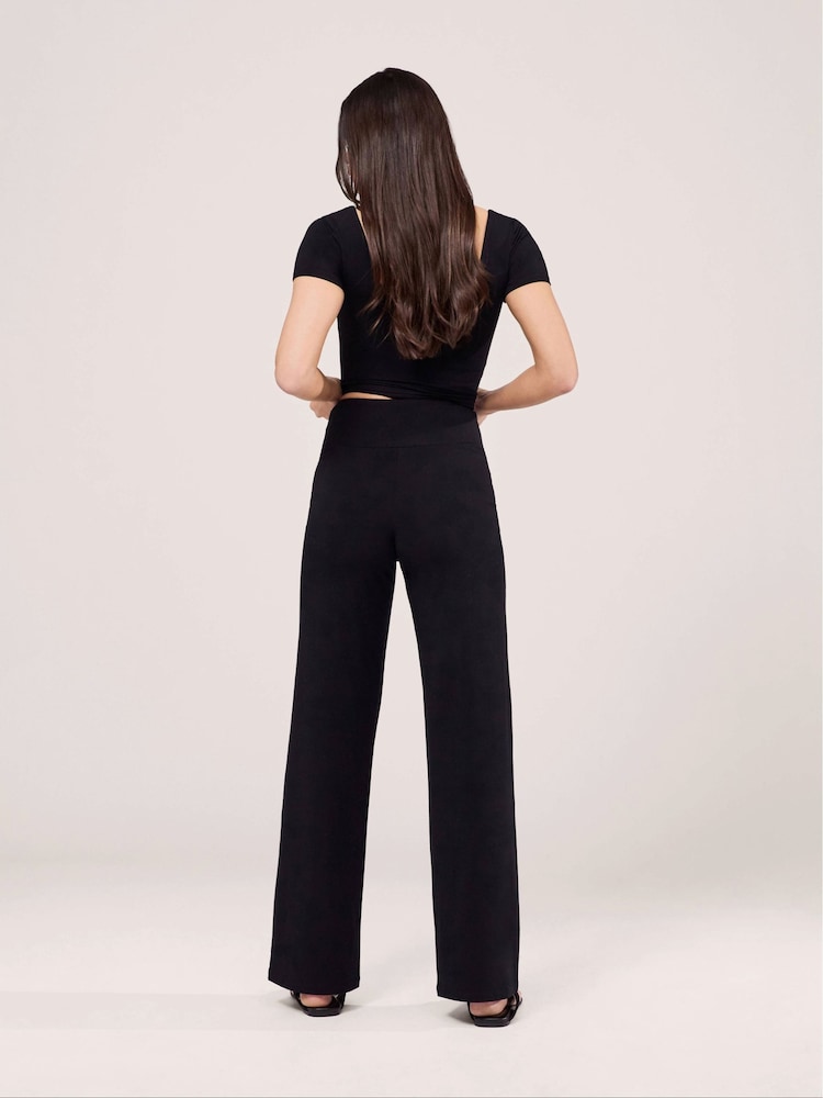 LOVALL Black Tall Lightweight Wide Leg Trousers - Image 2 of 4 LOVALL Black Tall Lightweight Wide Leg Trousers - Image 2 of 4