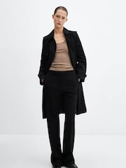 Mango Black Classic Trench Coat With Belt - Image 3 of 7