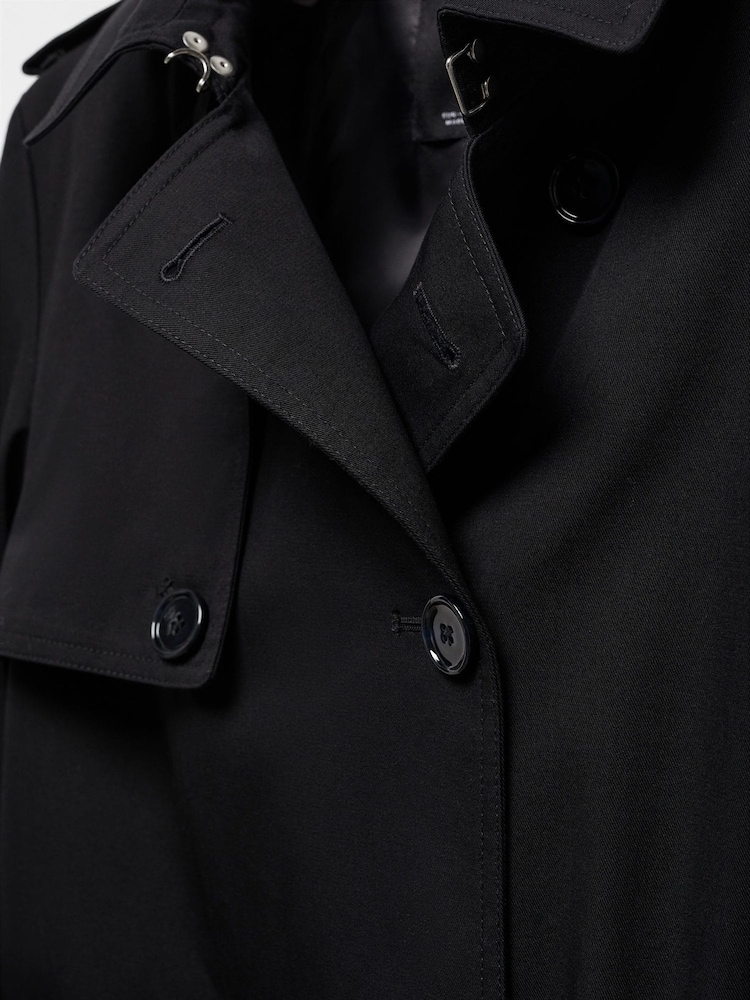 Mango Black Classic Trench Coat With Belt - Image 7 of 7