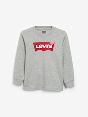 Levi's® Grey Long Sleeve Kids Batwing T-Shirt - Image 1 of 2
