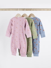 Purple Baby Footless Sleepsuits 3 Pack (0mths-2yrs) - Image 2 of 7