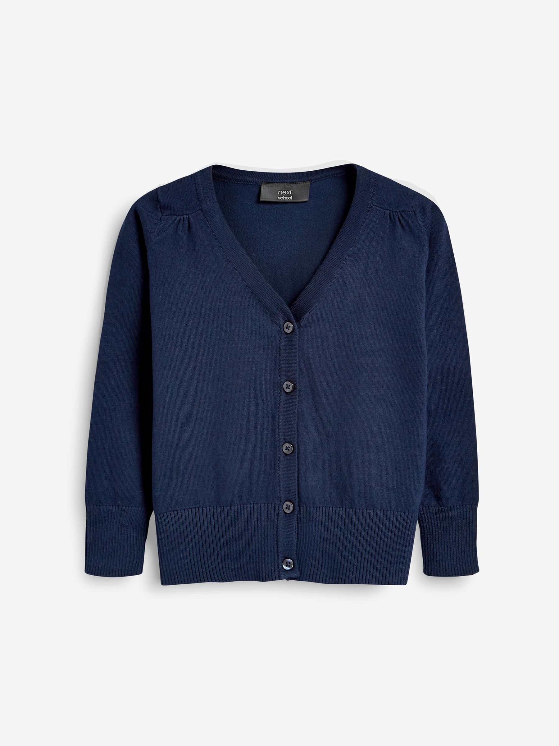 Buy Navy Blue Cotton Rich School V-Neck Cardigan (3-16yrs) from