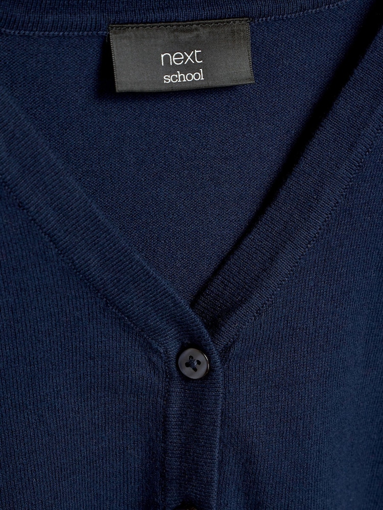 Navy Blue Cotton Rich School V-Neck Cardigan (3-16yrs) - Image 13 of 13