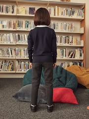 Navy Blue Cotton Rich School V-Neck Cardigan (3-16yrs) - Image 3 of 13
