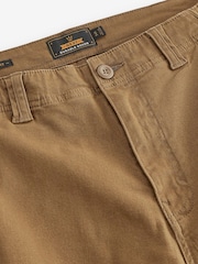 Tan Brown Slim Fit Cotton Stretch Cargo Trousers - Image 8 of 11