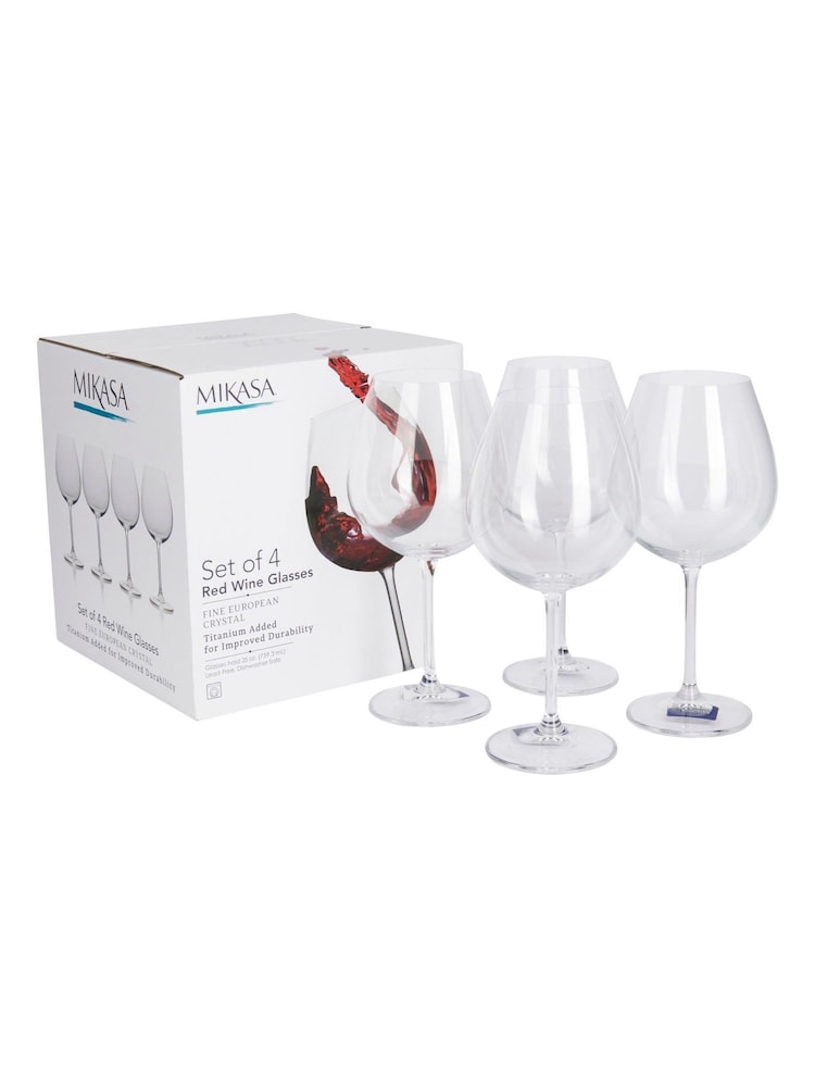 Mikasa Set of 4 Clear Julie Red Wine Glasses - Image 5 of 5