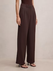 Forever New Brown Eva Wide Leg Trousers - Image 3 of 4
