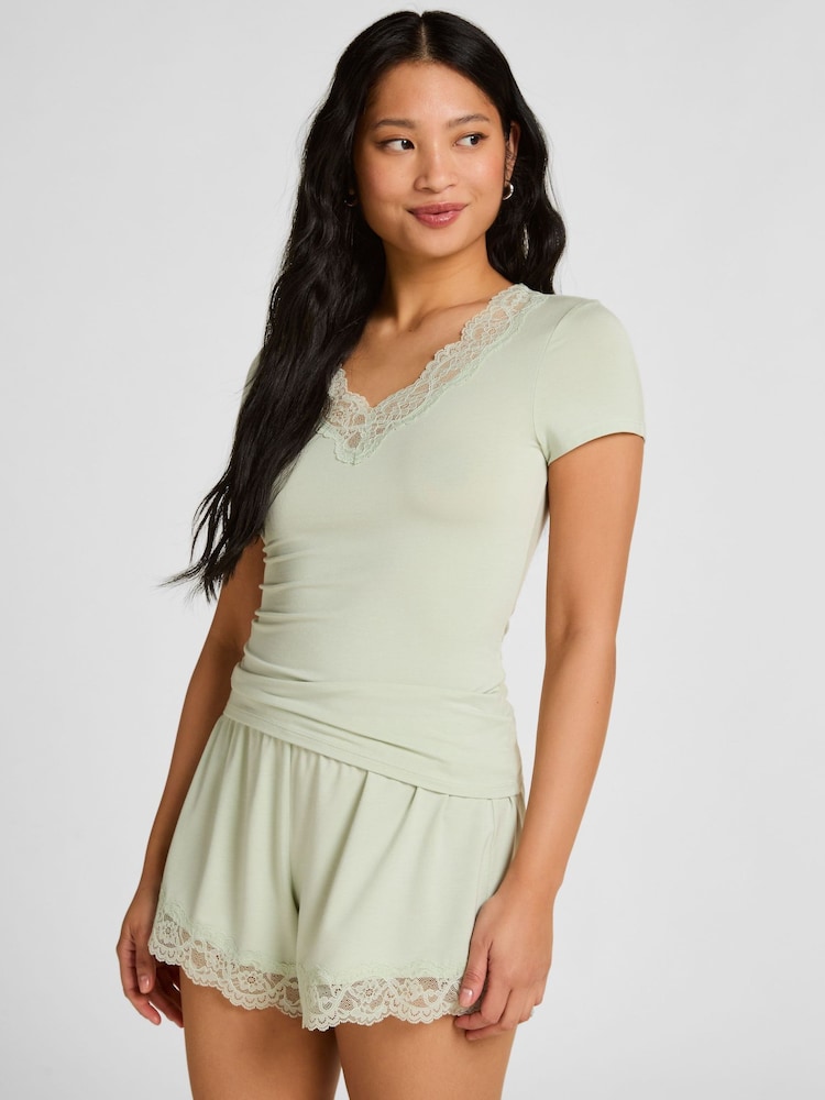 Hunkemoller Green Nana Pyjamas Set - Image 1 of 5 Hunkemoller Green Nana Pyjamas Set - Image 1 of 5