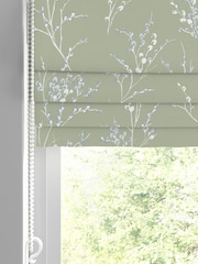 Laura Ashley Green Pussy Willow Made to Measure 100% Cotton Roman Blinds - Image 2 of 6