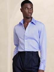 Banana Republic Blue Slim Wrinkle Resistant Dress Shirt - Image 1 of 1