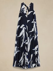 Banana Republic Black/White Odetta Pleated Maxi Dress - Image 5 of 5