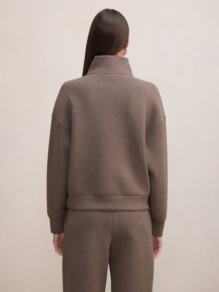 Forever New Brown Hattie Zip Front Lounge Jumper - Image 2 of 5 Forever New Brown Hattie Zip Front Lounge Jumper - Image 2 of 5