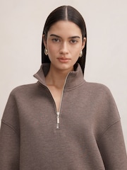 Forever New Brown Hattie Zip Front Lounge Jumper - Image 3 of 5