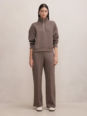Forever New Brown Hattie Zip Front Lounge Jumper - Image 5 of 5