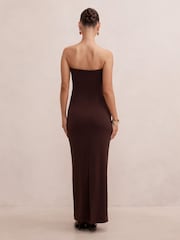 Forever New Brown Lilah Petite Strapless Crepe Dress - Image 2 of 4