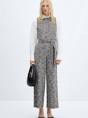 Mango Grey Marbled Tweed Jumpsuit - Image 1 of 7