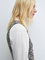 Mango Grey Marbled Tweed Jumpsuit - Image 4 of 7