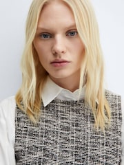Mango Grey Marbled Tweed Jumpsuit - Image 5 of 7
