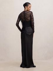 Forever New Black Jayde Petite Lace Bodice Maxi Dress - Image 2 of 4