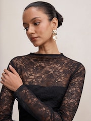Forever New Black Jayde Petite Lace Bodice Maxi Dress - Image 3 of 4