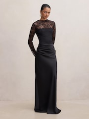 Forever New Black Jayde Petite Lace Bodice Maxi Dress - Image 4 of 4