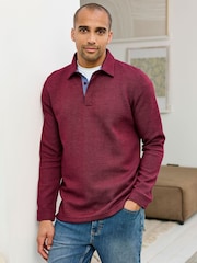 Cotton Traders Red Brushed Textured Top - Image 1 of 4
