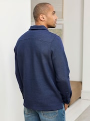 Cotton Traders Blue Brushed Textured Top - Image 2 of 4
