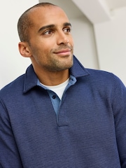 Cotton Traders Blue Brushed Textured Top - Image 4 of 4