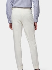 Peckham Rye Cream/White Regular Fit Single Pleat Trousers - Image 2 of 6