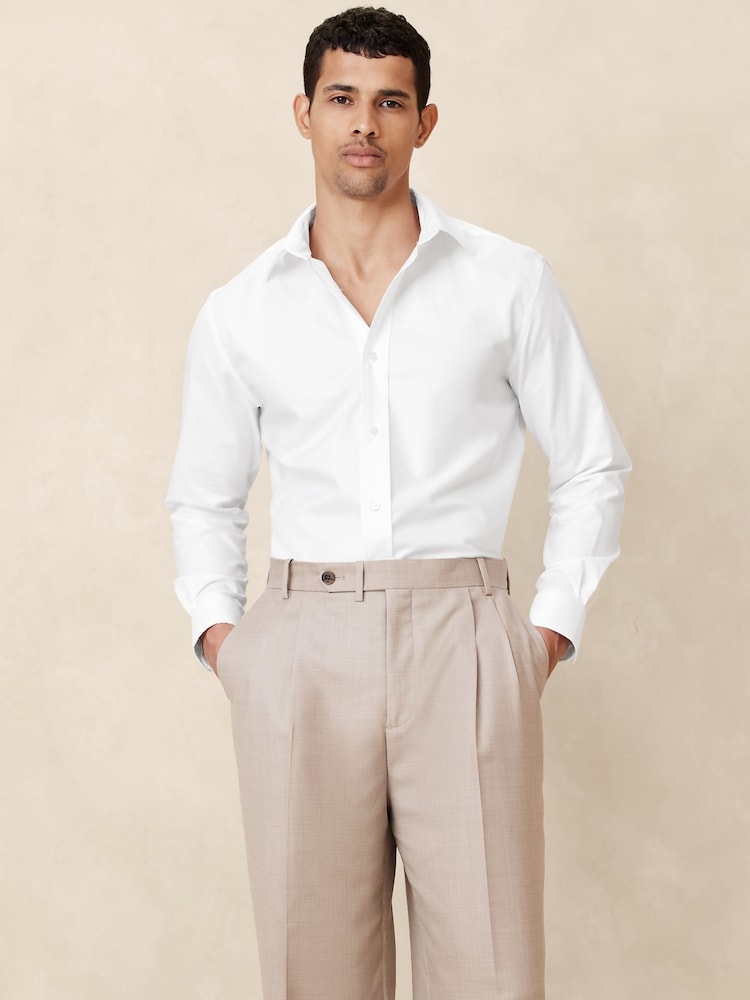 Banana Republic White Slim Wrinkle Resistant Dress Shirt - Image 1 of 1