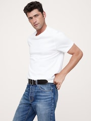 Banana Republic White Authentic SUPIMA Crew Neck T-Shirt - Image 1 of 1