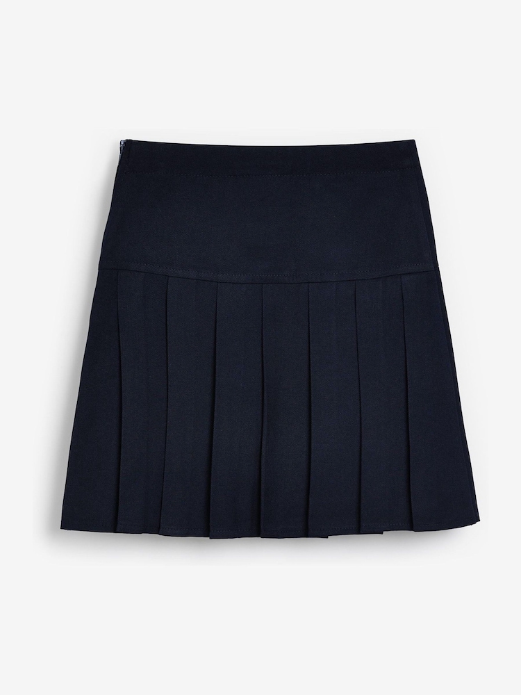 Navy Blue Slim Waist Pleated School Skirts 2 Pack (3-16yrs) - Image 2 of 5