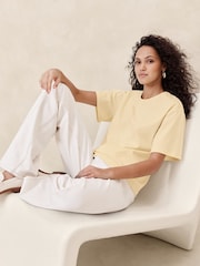 Banana Republic Yellow Cotton Oversized T-Shirt - Image 1 of 1