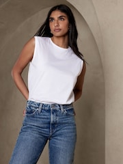 Banana Republic White SUPIMÂ® Tank Top - Image 1 of 4