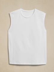 Banana Republic White SUPIMÂ® Tank Top - Image 4 of 4