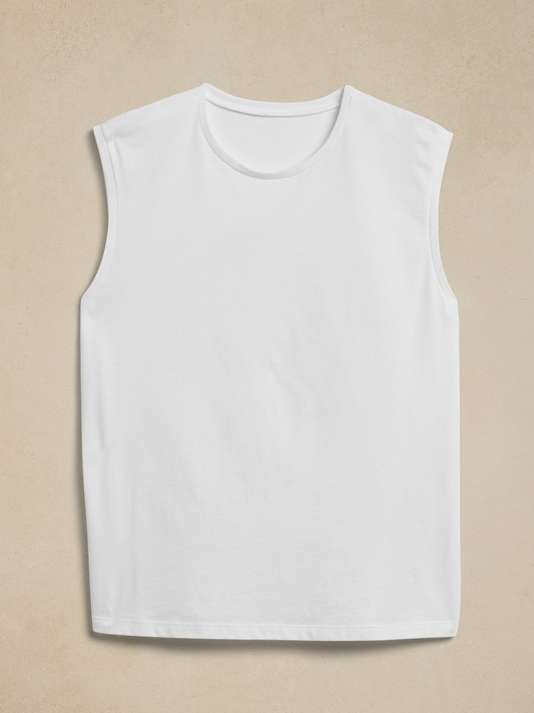 Banana Republic White SUPIMÂ® Tank Top - Image 4 of 4