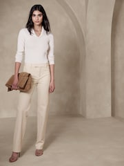 Banana Republic Cream Straight Sloan Trousers - Image 1 of 4
