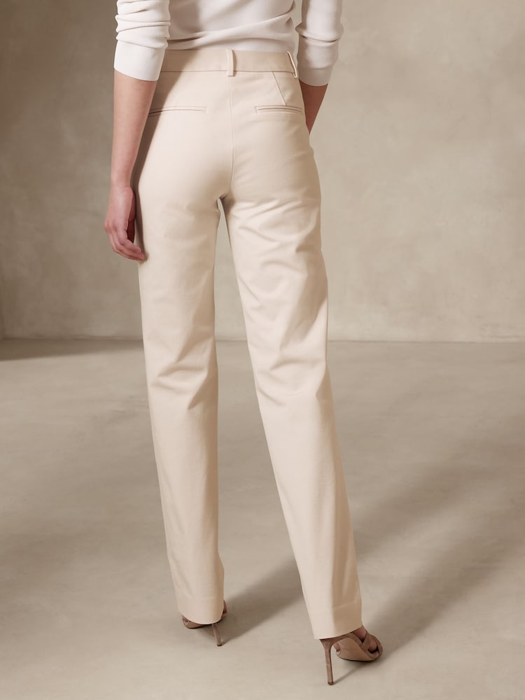 Banana Republic Cream Straight Sloan Trousers - Image 2 of 4