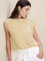 Banana Republic Beige Aveline Cotton Sleeveless Top - Image 1 of 4