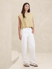 Banana Republic Beige Aveline Cotton Sleeveless Top - Image 3 of 4