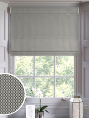 Grey Chenille Check Made To Measure Roman Blind - Image 1 of 6