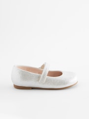 Silver Wide Fit (G) Mary Jane Touch Fastening Occasion Shoes - Image 2 of 7
